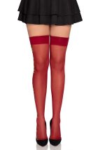 Spandex Thigh Highs With Roses - Os - Burgundy - Image 2