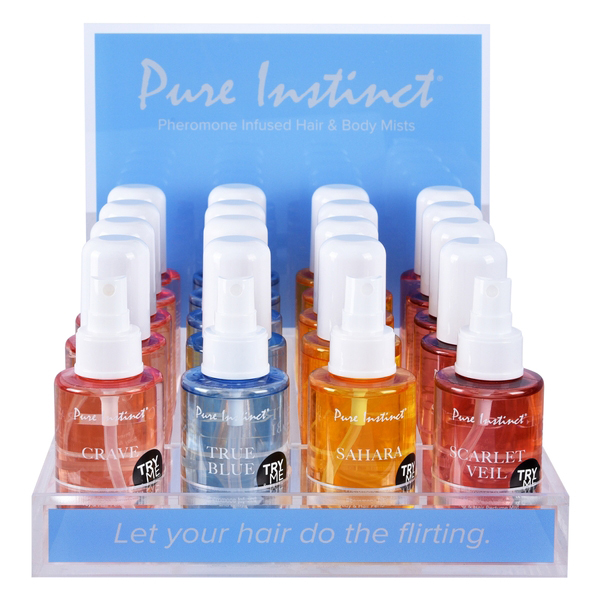 9NWJW9Du Pure Instinct Pheromone Hair and Body Mist Bundle With Testers 21pcs Acrylic Display - Image 1