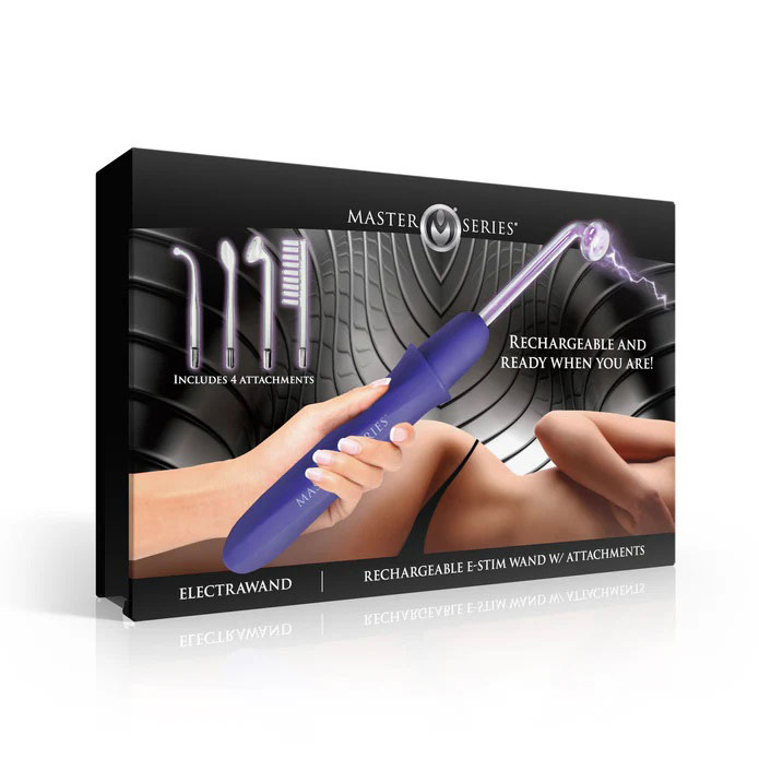 9TXqyMde Elektrawand Rechargeable Violet Wand With Attachments Purple - Image 1