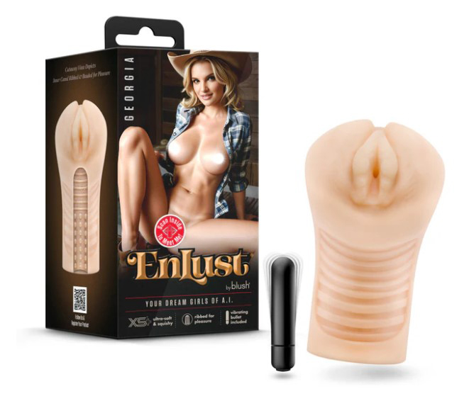9YIKpS3M Enlust Georgia Male Masturbator With Bullet Vibrator - Beige - Image 1