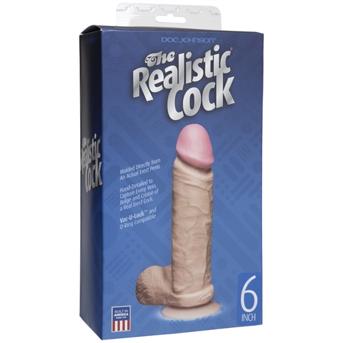 9b18d4bb3ca80c9f49d91cab98644459 The Realistic Cocks 6 Inch - White - Image 1