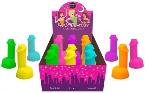 9bafc5dfdc8a67b081b26ef6609b763e Neon Penis Shooters - 12 Piece Display - Image 1