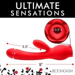 Blooming Bunny Sucking and Thrusting Silicone Rabbit Vibrator - Red - Image 2