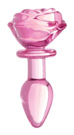 Pink Rose Glass Anal Plug - Small - Image 7