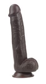 Get Lucky Real Skin 9" Dual Layer Dildo Dark Brown - Image 6