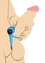 Bang - Silicone Cockring and Bullet With Remote Control - Blue - Image 4