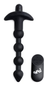 Bang - Vibrating Silicone Anal Beads and Remote Black - Image 2