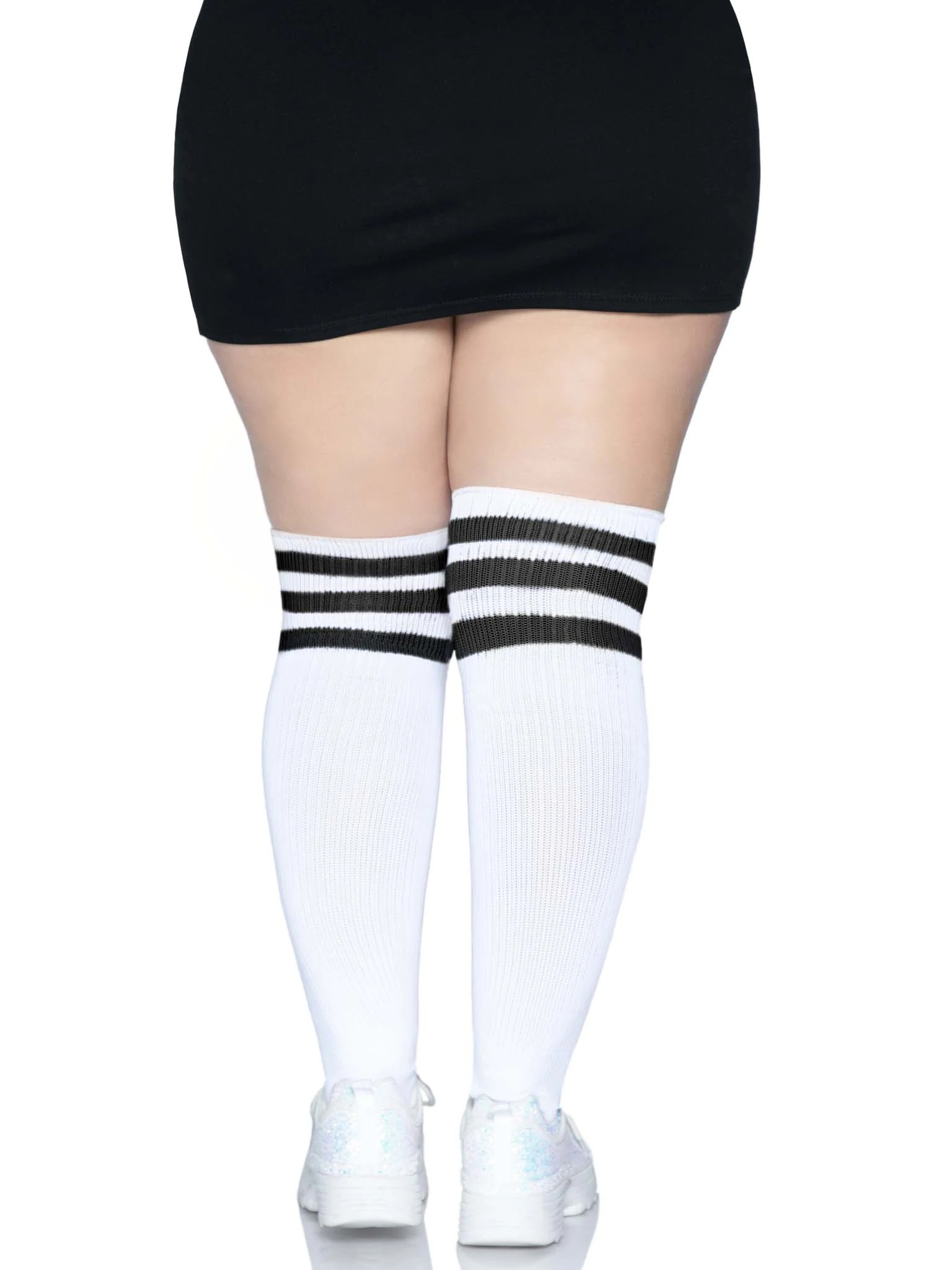 A7rDNRb33bJ9rJ7kFF4BtPW4oJxWzXei Over the Knee Athletic Socks - 1x/2x - White/black - Image 1