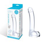 7 Inch Realistic Curved Glass G-Spot Dildo - Clear - Image 5