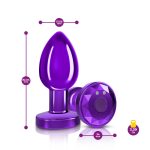 Vibrating Purple Metal Remote Plug - Medium - Image 2