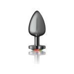 Rainbow Heart Gem Gunmetal Metal Plug - Lg - Image 2