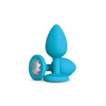 Gemma Clear Iridescent Gem Teal Silicone Plug - L - Image 10