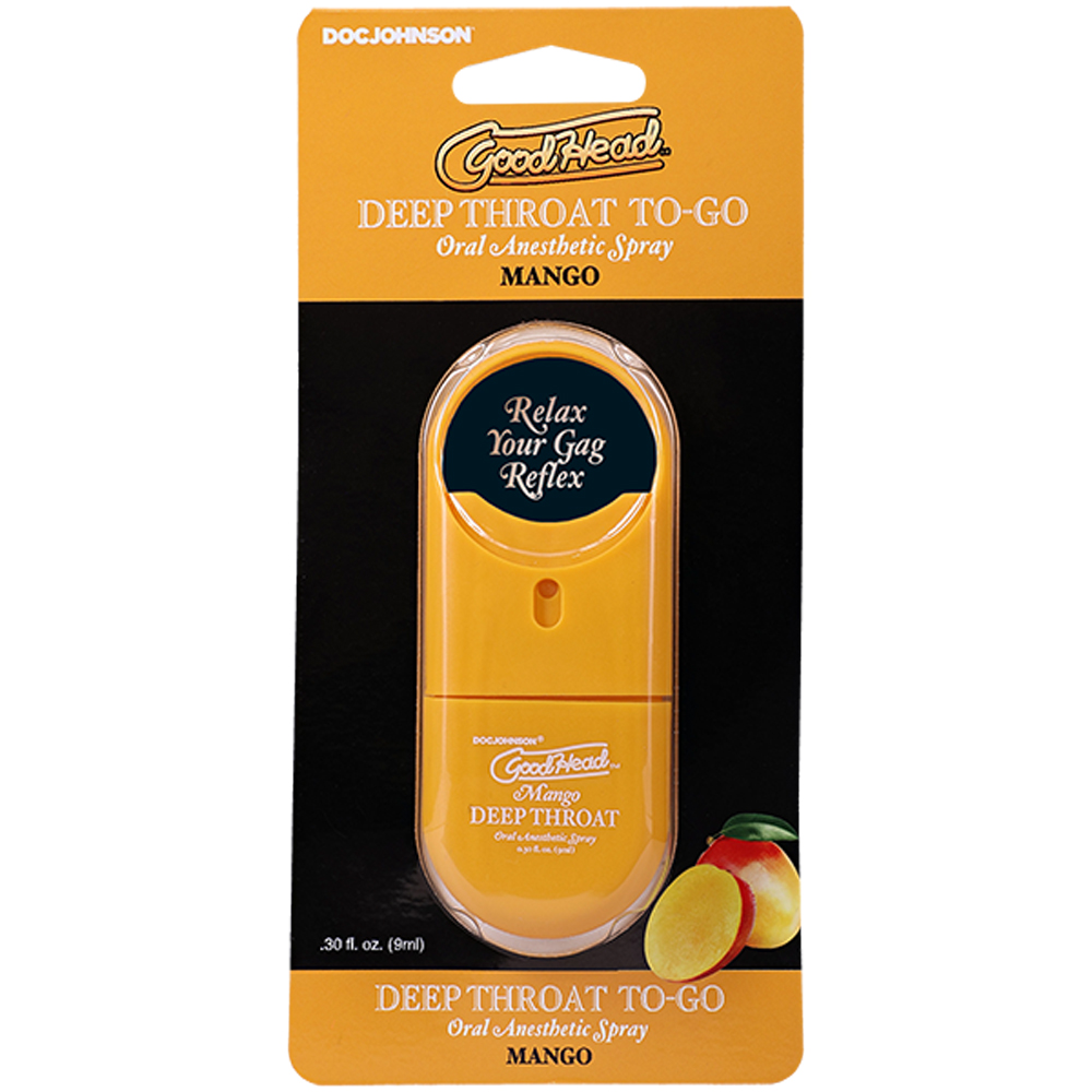 BLhPNTMl Goodhead Deep Throat Spray to Go Mango .30fl Oz - Image 1