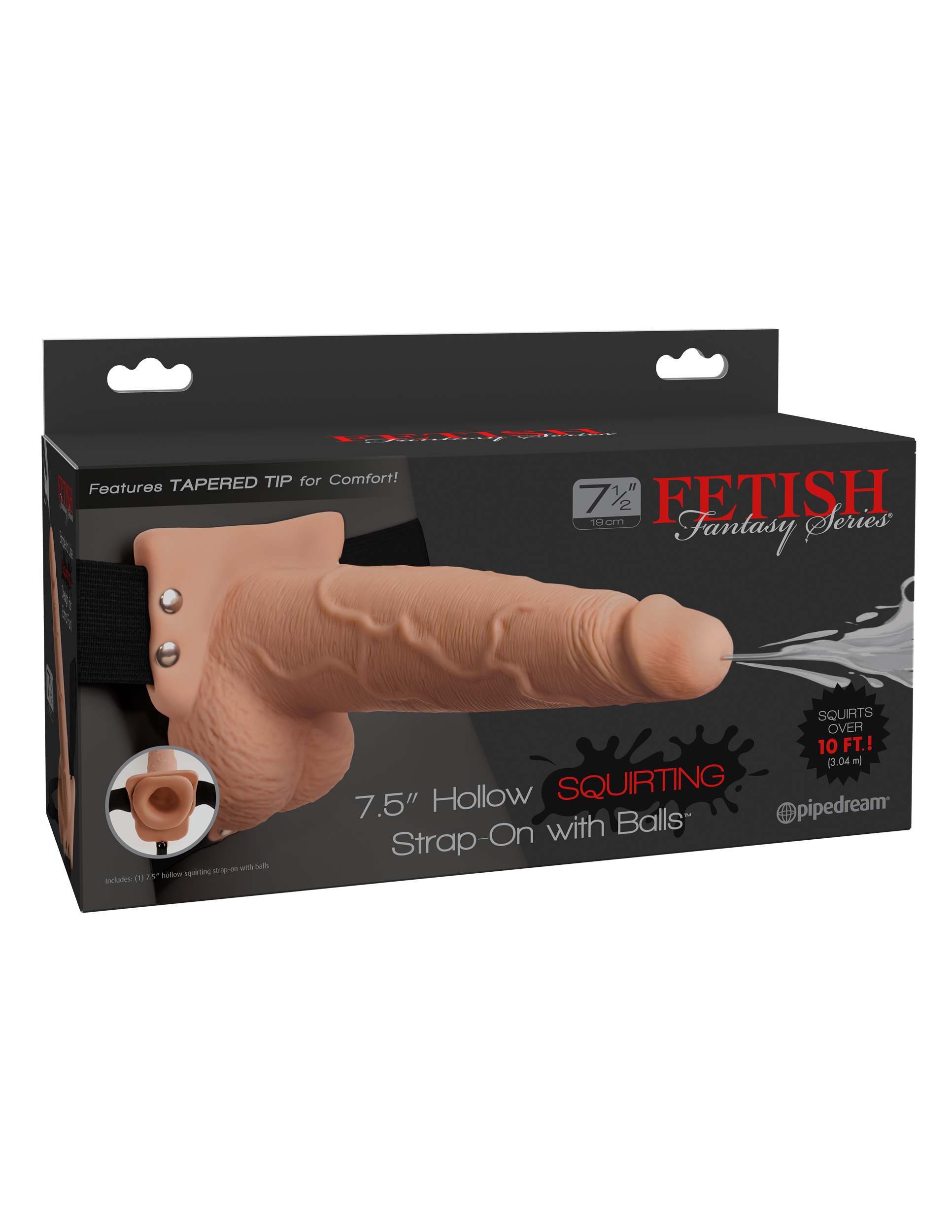 BkOJ1WQbMBRZzC7r3J1hwF22yXId1c0p Fetish Fantasy Series 7.5 Inch Hollow Squirting Strap-on With Balls - Flesh - Image 1