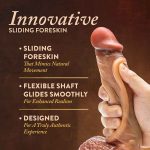 Renaissance - Raphael - 9.5 Inch Sliding Foreskin Dildo With Squeezable Balls - Tan - Image 4