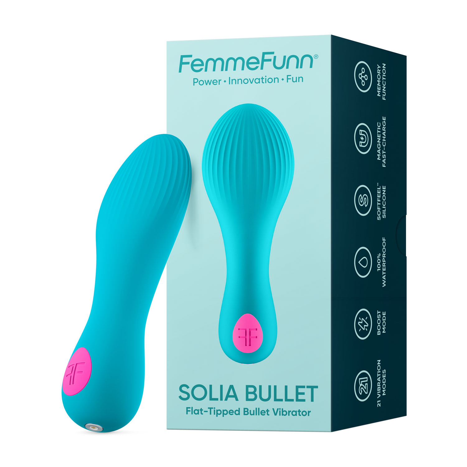 ByhwNJiP Solia Bullet Flat Tipped Vibrator - Turquoise - Image 1