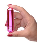 10x Rechargeable Vibrating Metallic Bullet - Pink - Image 4