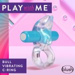 Play With Me  Bull Vibrating C-Ring - Blue - Image 4