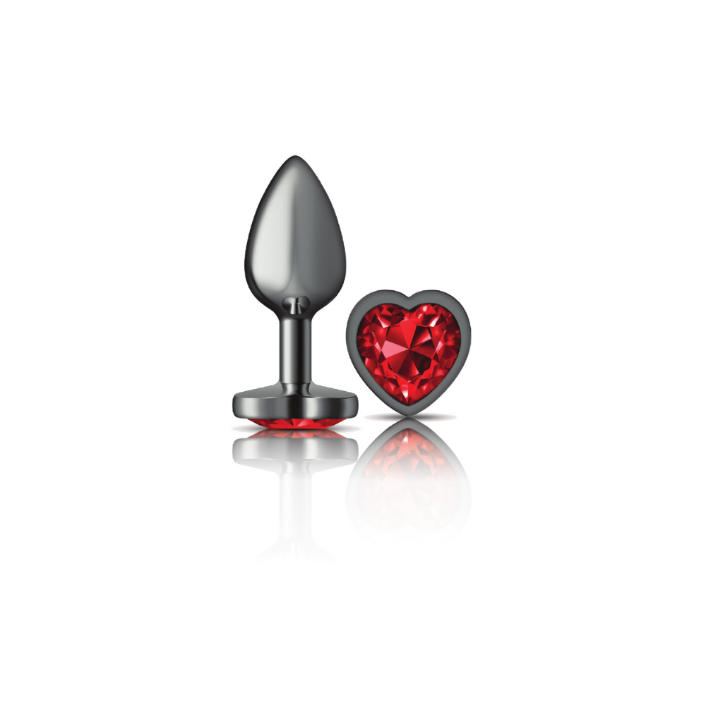 CFrBArek9vM3Urp1tqur46Mcf0yCK9Oq Deep Red Heart Gem Gunmetal Metal Plug - Sm - Image 1