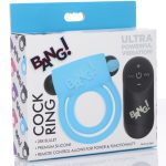 Bang - Silicone Cockring and Bullet With Remote Control - Blue