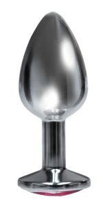 The 9's the Silver Starter Bejeweled Stainless Steel Plug - Pink - Image 2