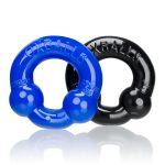 Ultraballs 2- Piece Cockring Set - Black & Police Blue - Image 2