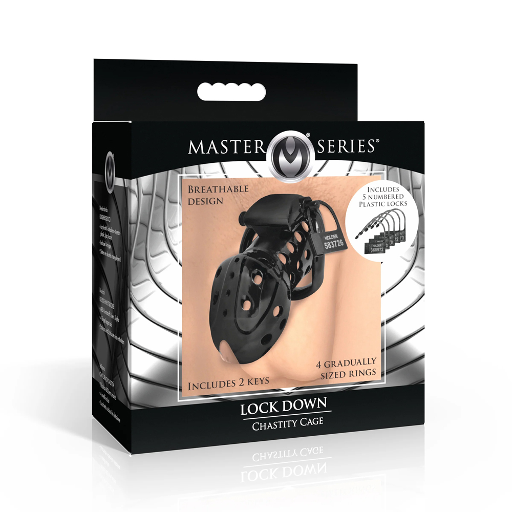 CbpHtCHu Lock Down Chastity Cage - Black - Image 1