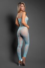 Dream of Me Footless Open Crotch Bodystocking - Os - Light Blue - Image 2