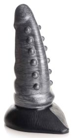 Beastly Tapered Bumpy Silicone Dildo - Silver - Image 4