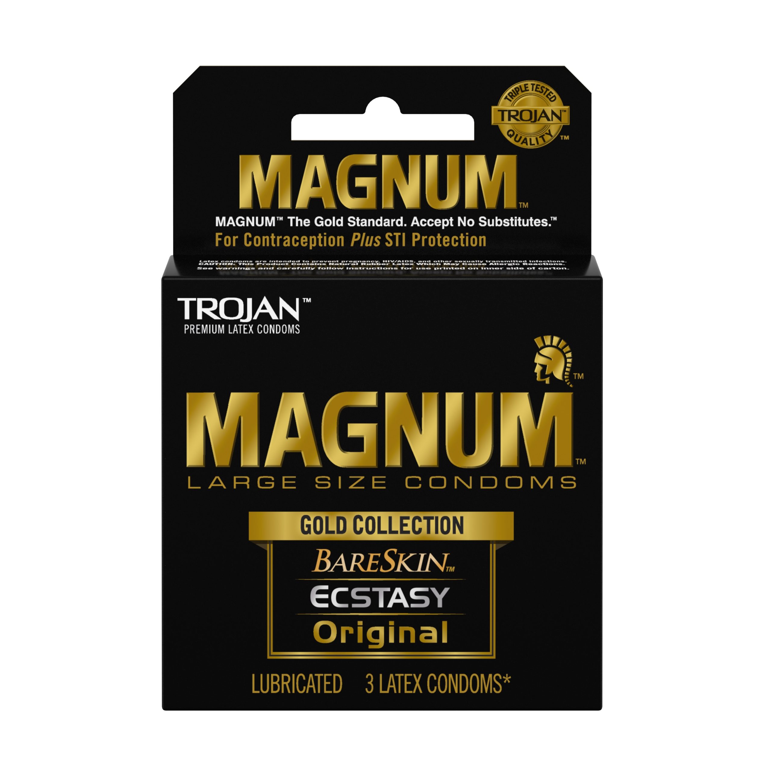 ClGTHq3XLQT35HsJaf95Ndj4aLSyASgr Trojan Magnum Large Size Gold Collection Condoms - 3 Pack - Image 1