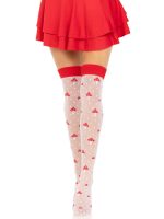 Polka Dot Mushroom Thigh High - One Size - White/red - Image 4