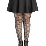 Plus Bow Net Tights - 1x 2x - Black