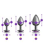 Purple Round Gem Anal Trainer Kit - Gunmetal - Image 3