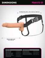 Fantasy X-Tensions Elite 8" Vibrating Hollow Silicone Strap-on - Light - Image 4