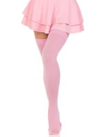 Opaque Nylon Thigh Highs - One Size - Pink - Image 3