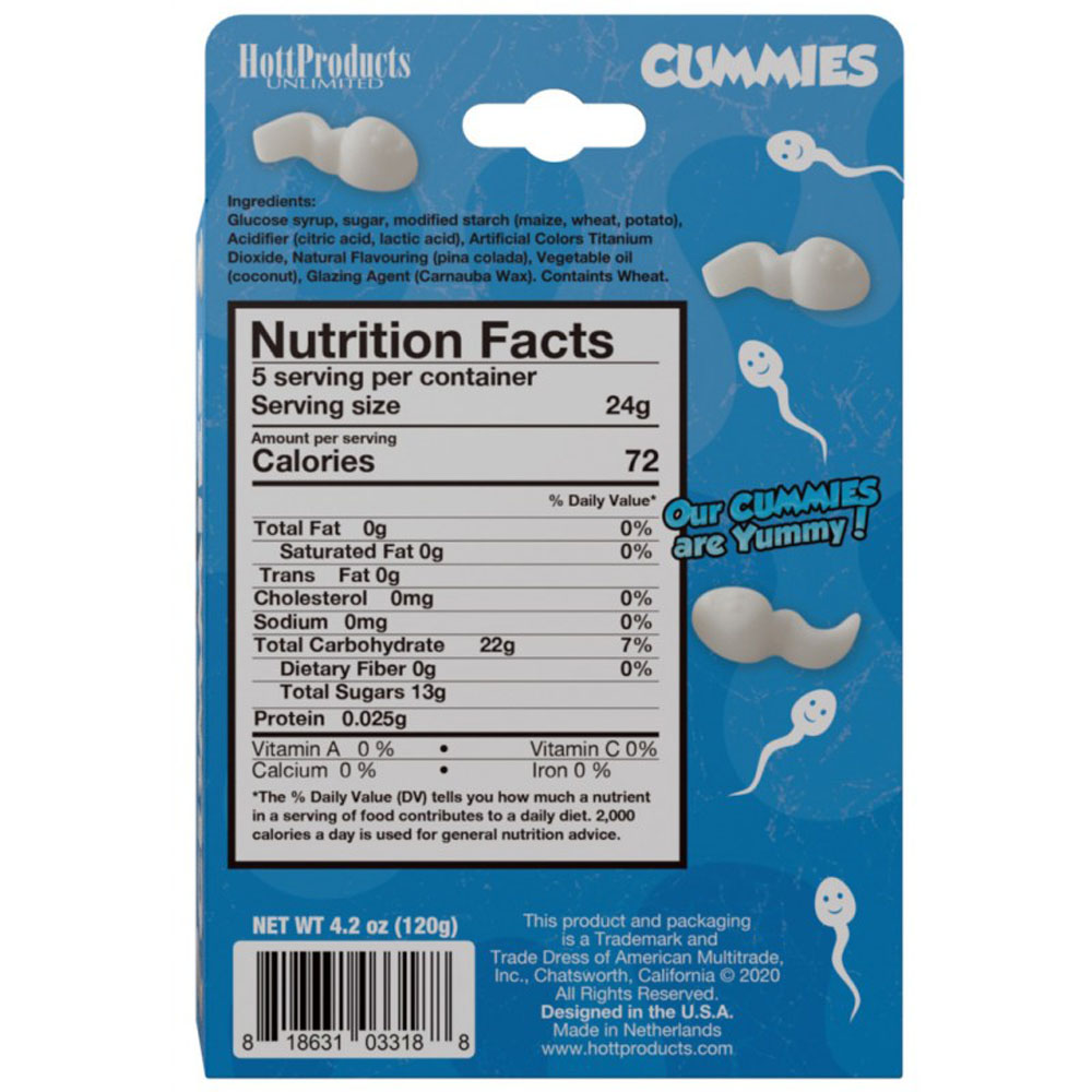DYvFu1pIoRsMhYEe0oq7UlkelWyBcCOV Sperm Shape Gummies Pina Colada Flavored 4.2oz - Image 1