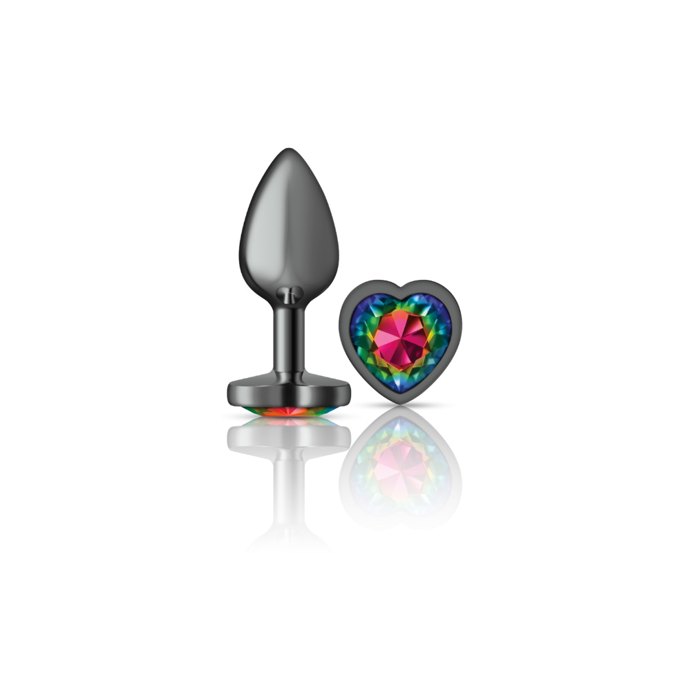 Da3w7Lpm16QYNAy7M7J3DR1GwC6hxyF9 Rainbow Heart Gem Gunmetal Metal Plug - Sm - Image 1