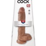 King Cock 10 Inch Cock With Balls - Tan