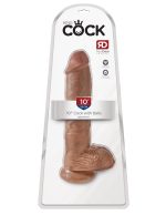 King Cock 10 Inch Cock With Balls - Tan - Image 3