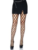 Rhinestone Pothole Net Tights - One Size - Black - Image 2