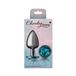 Teal Round Gem Gunmetal Metal Plug - Lg - Image 10