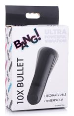 10x Rechargeable Vibrating Metallic Bullet - Black - Image 5