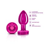 Vibrating Pink Metal Remote Plug - Medium - Image 3