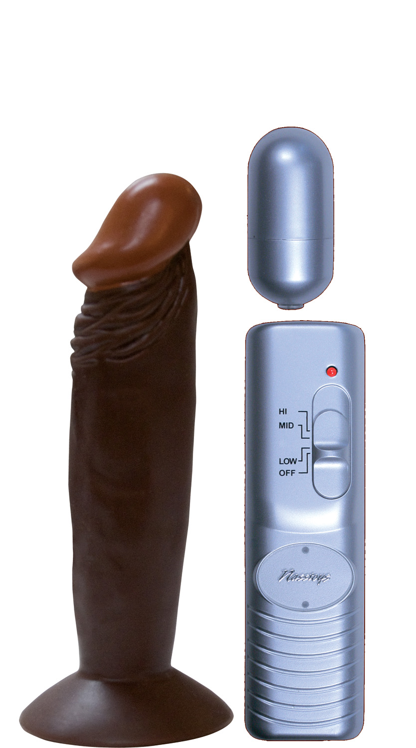 EP6j73Fw5x9QEOH1ke7s0ZlxCmdvACUY Afro American Whoppers 6 Inch Vibrating Dong With Bullet - Brown - Image 1