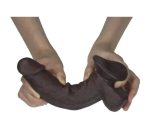 Get Lucky Real Skin 7.5" Dual Layer Dildo Dark Brown - Image 5