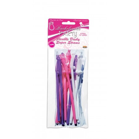 Ei5QFdmk Bachelorette Party Jumbo Flexy Pecker Straws 10 Pack - Image 1
