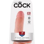 King Cock 7-Inch Cock With Balls - Flesh