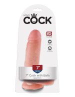 King Cock 7-Inch Cock With Balls - Flesh - Image 4