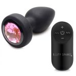 28x Silicone Vibrating Pink Gem Anal Plug With Remote - Small - Image 4