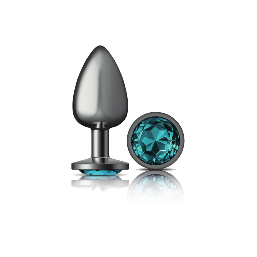 EzkrkX3hMnwzvN1r6GrnSgBt8Tp4R3ph Teal Round Gem Gunmetal Metal Plug - Lg - Image 1